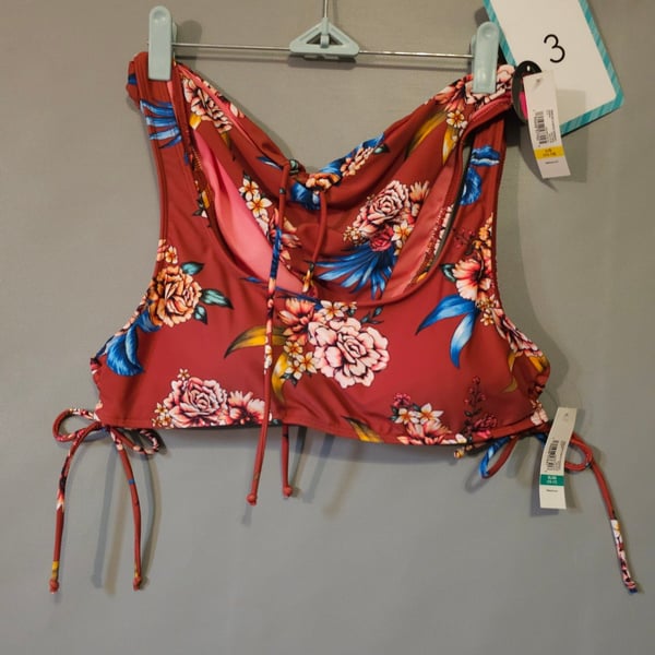 No Boundaries Mix & Match Separates Floral High Neck Bikini Top