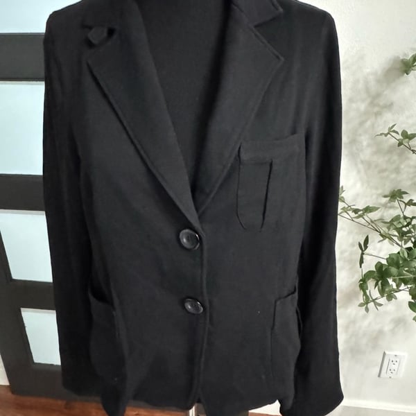 Sanctuary Clothing Los Angeles Black Cotton Blend Blazer Jacket
