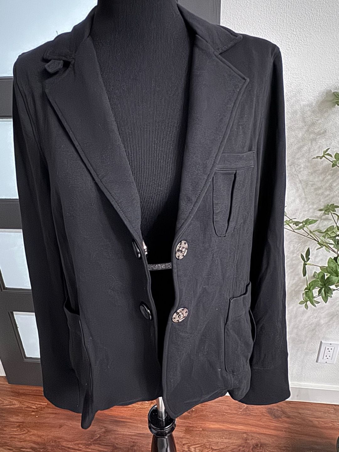 Sanctuary Clothing Los Angeles Black Cotton Blend Blazer Jacket 3