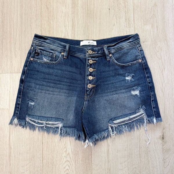 KanCan High Rise Distressed Denim Shorts Size XL