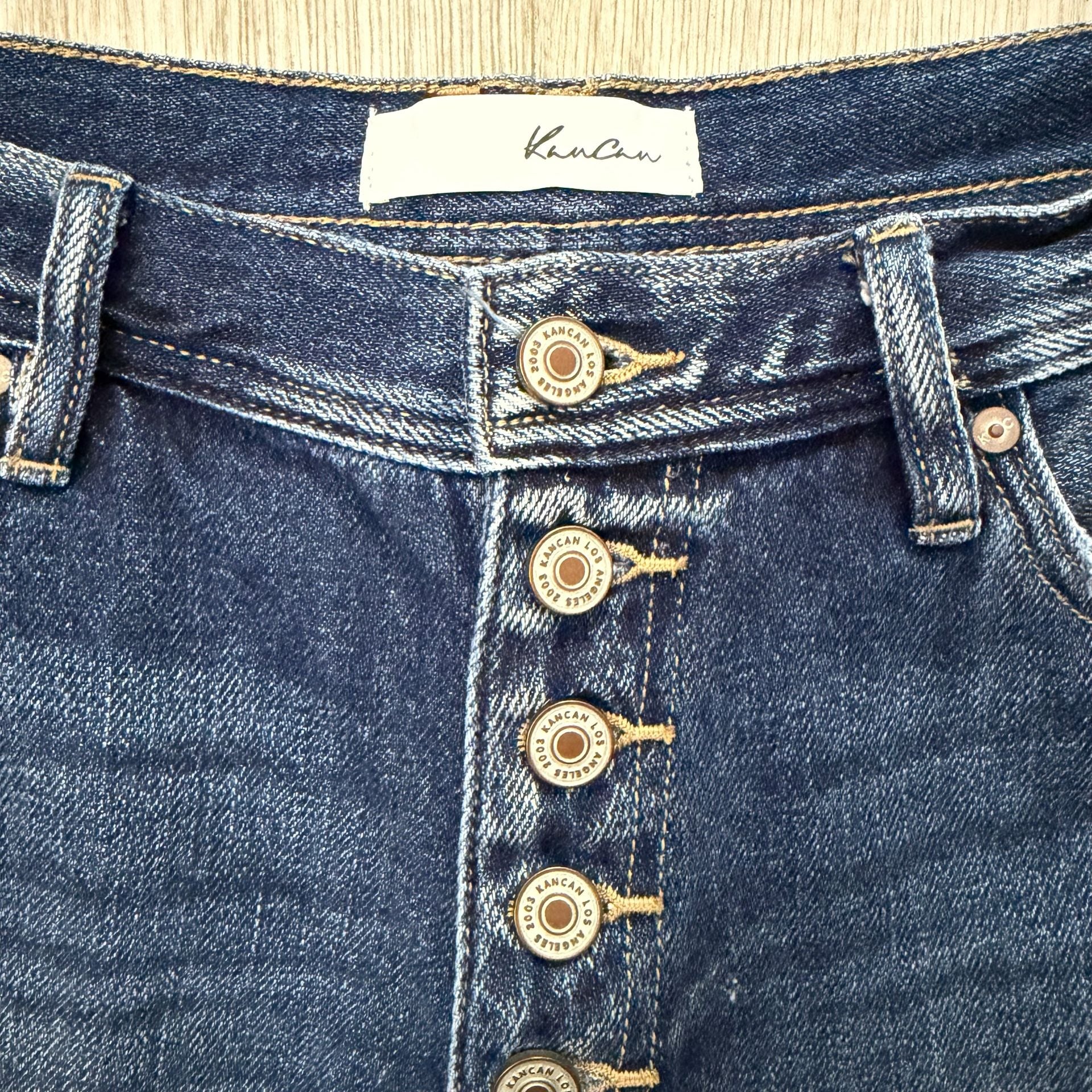 KanCan High Rise Distressed Denim Shorts Size XL 3