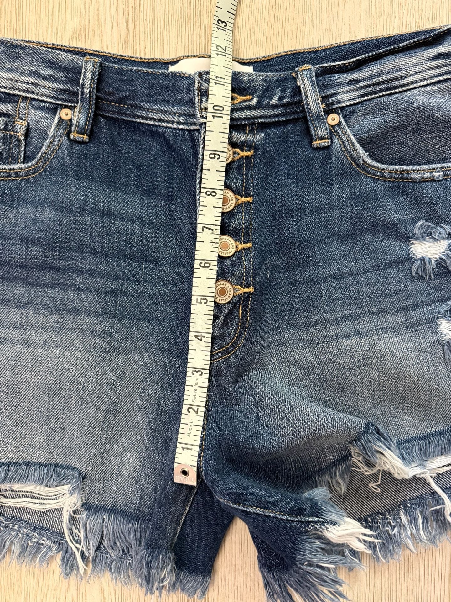 KanCan High Rise Distressed Denim Shorts Size XL 6
