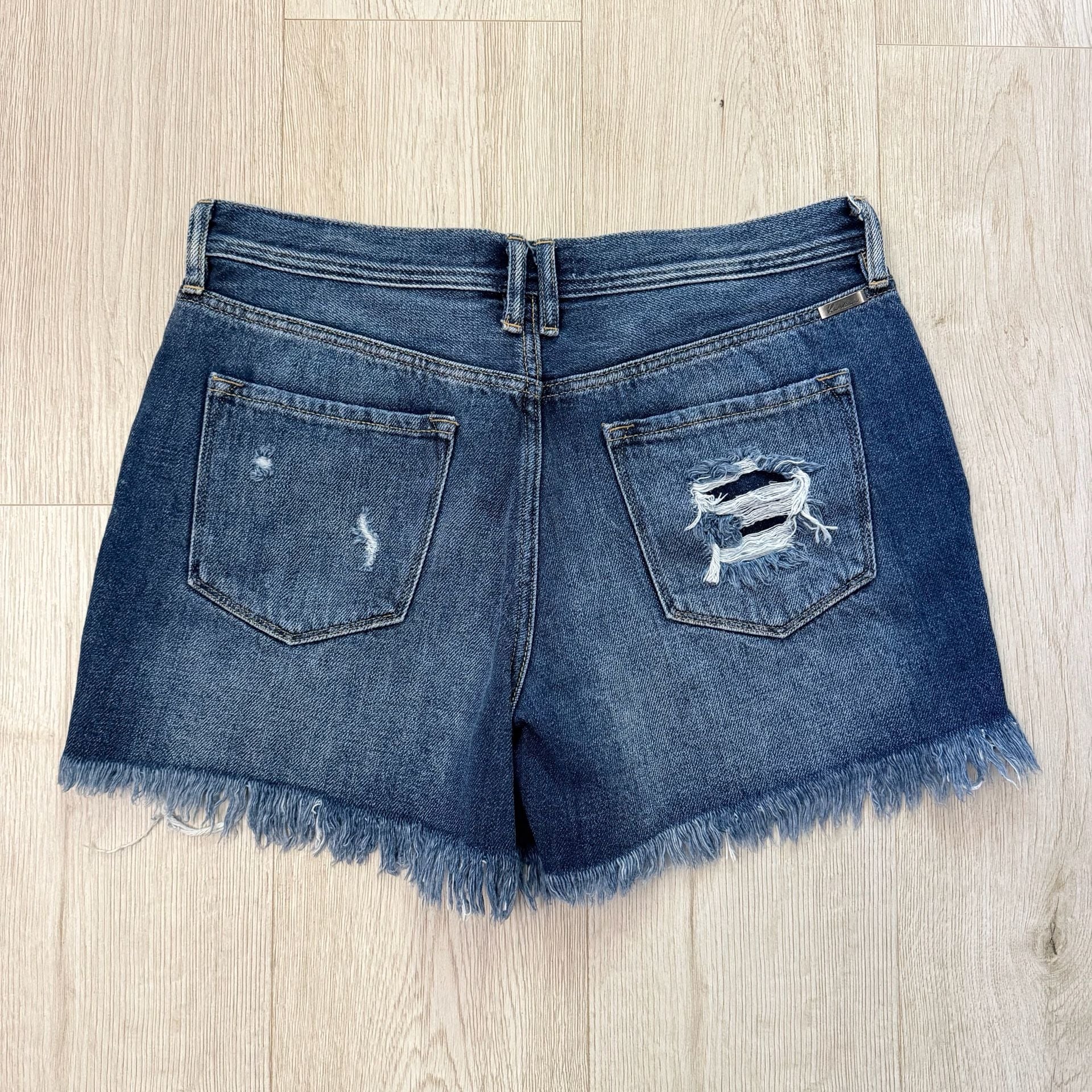 KanCan High Rise Distressed Denim Shorts Size XL 8