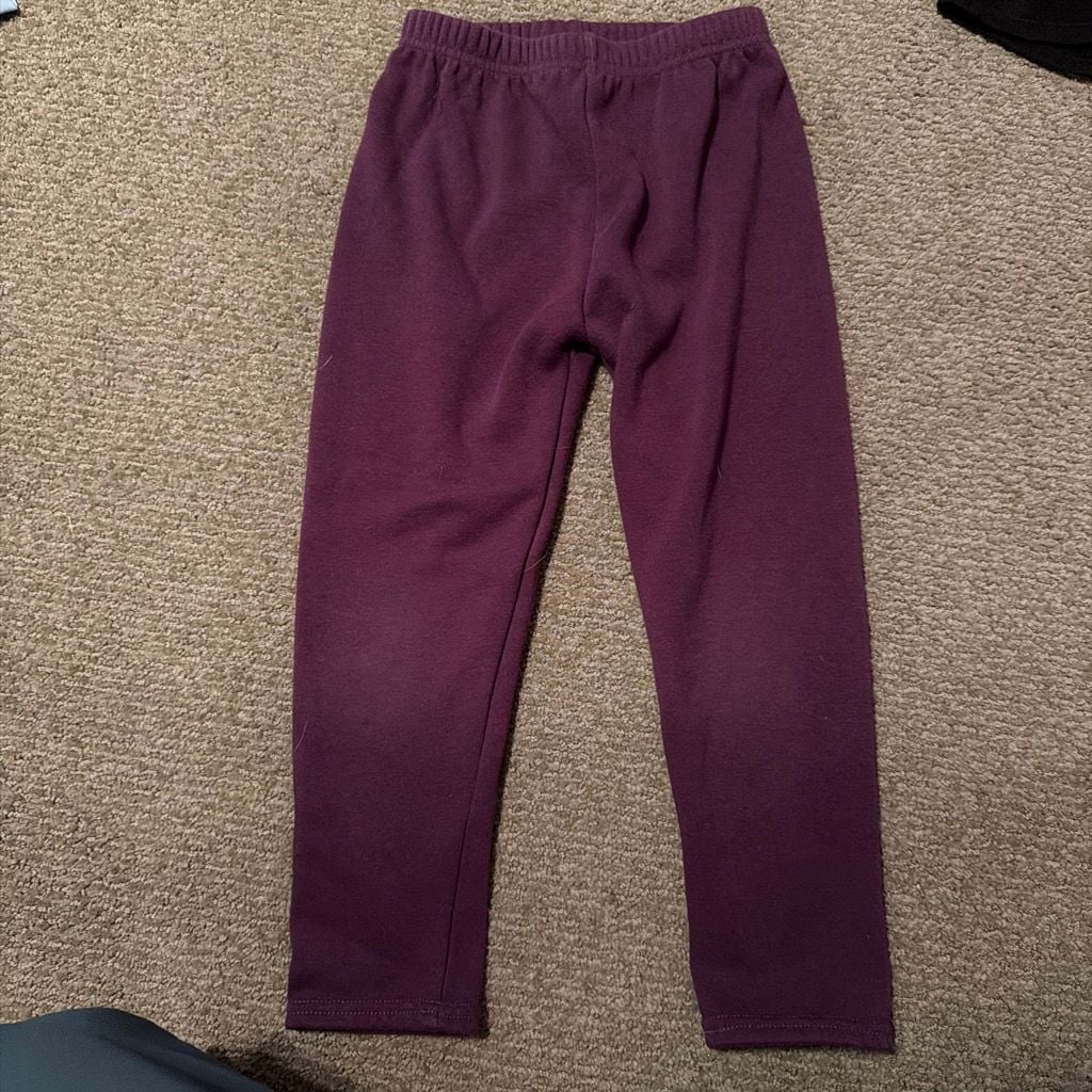 Solid Plum Purple Elastic Waist Leggings 1