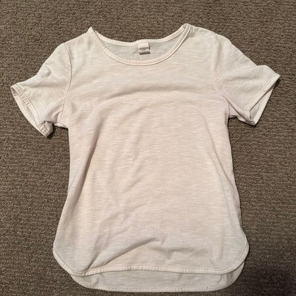 SHEIN Girls Neutral Heathered Round Neck Short Sleeve T-Shirt