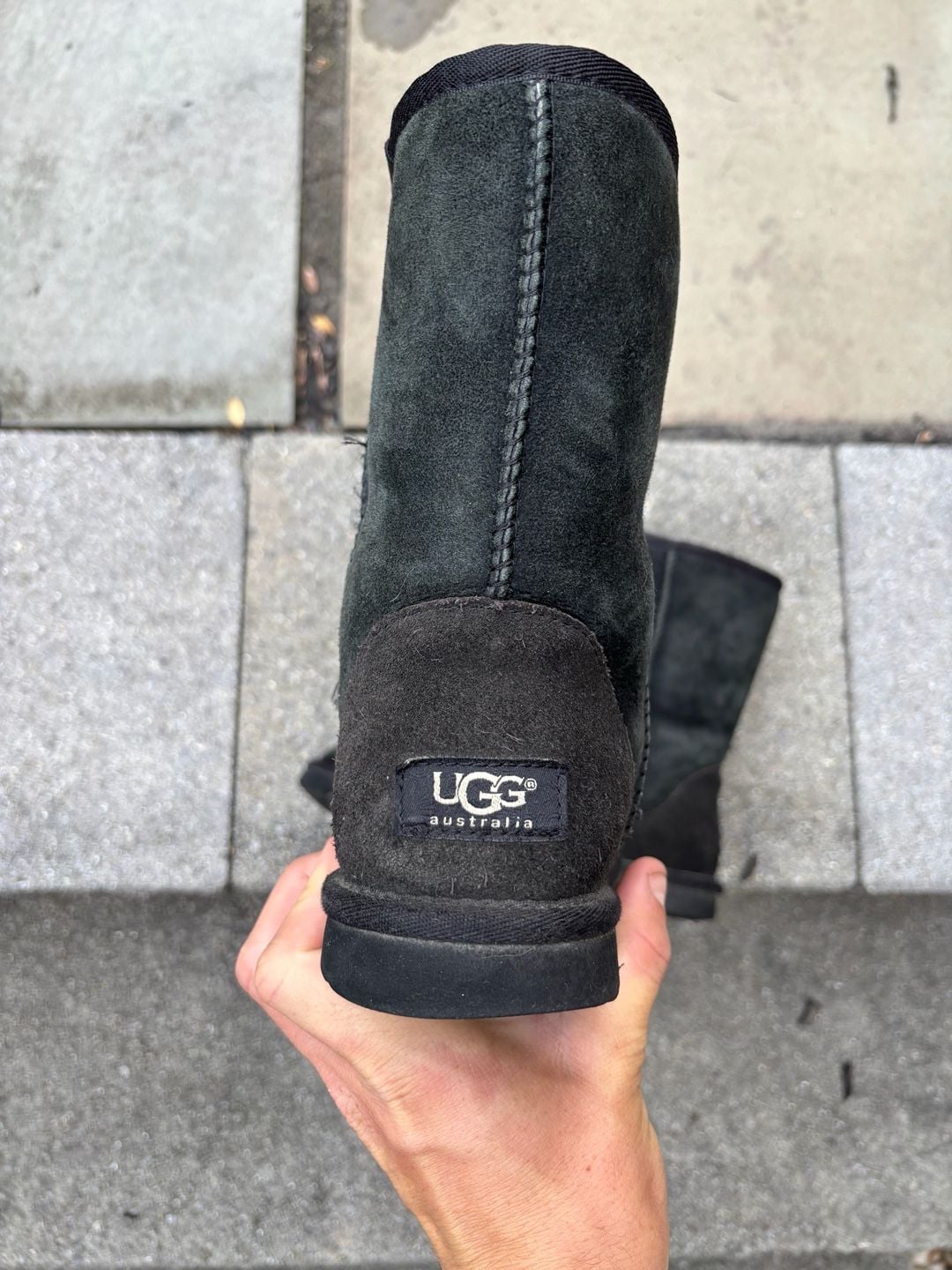 UGG Classic Short II Boots in Black Suede Women’s size 6 3