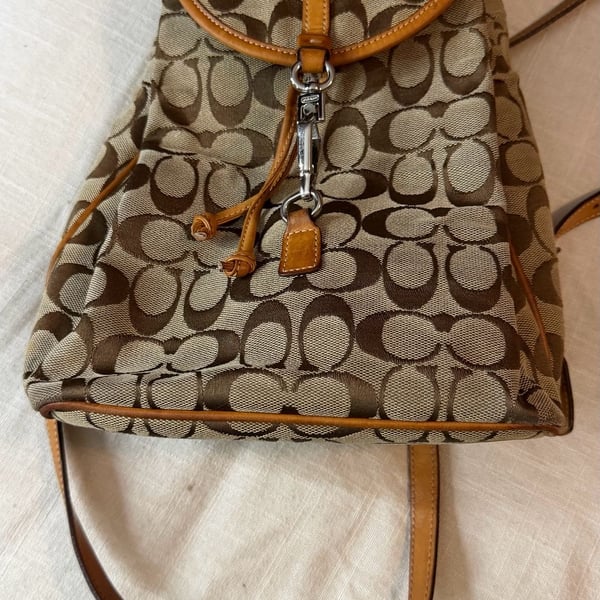 Coach Signature C Jacquard Canvas and Leather Small Backpack