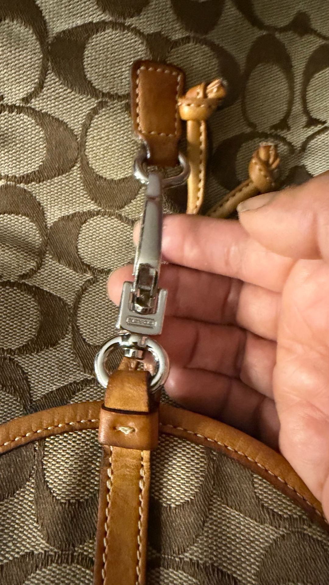 Coach Signature C Jacquard Canvas and Leather Small Backpack 8