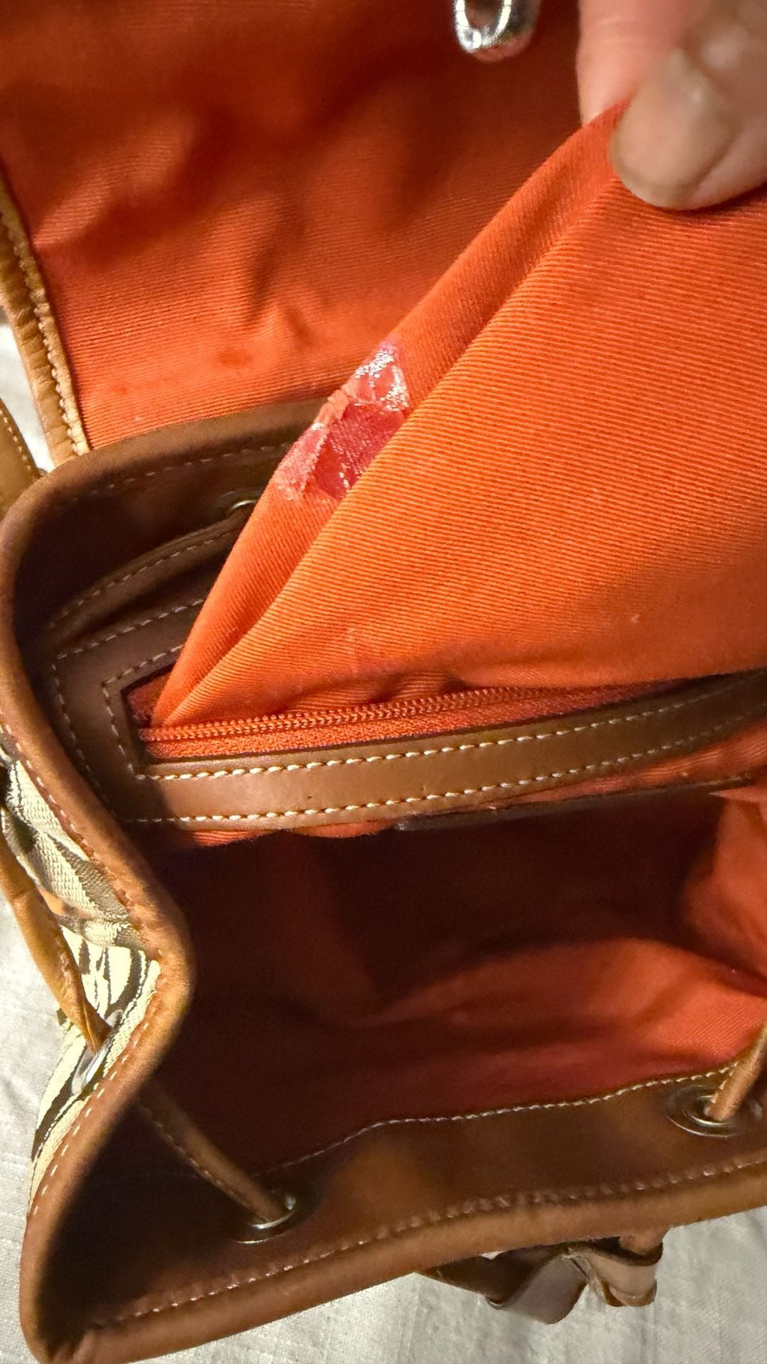 Coach Signature C Jacquard Canvas and Leather Small Backpack 12
