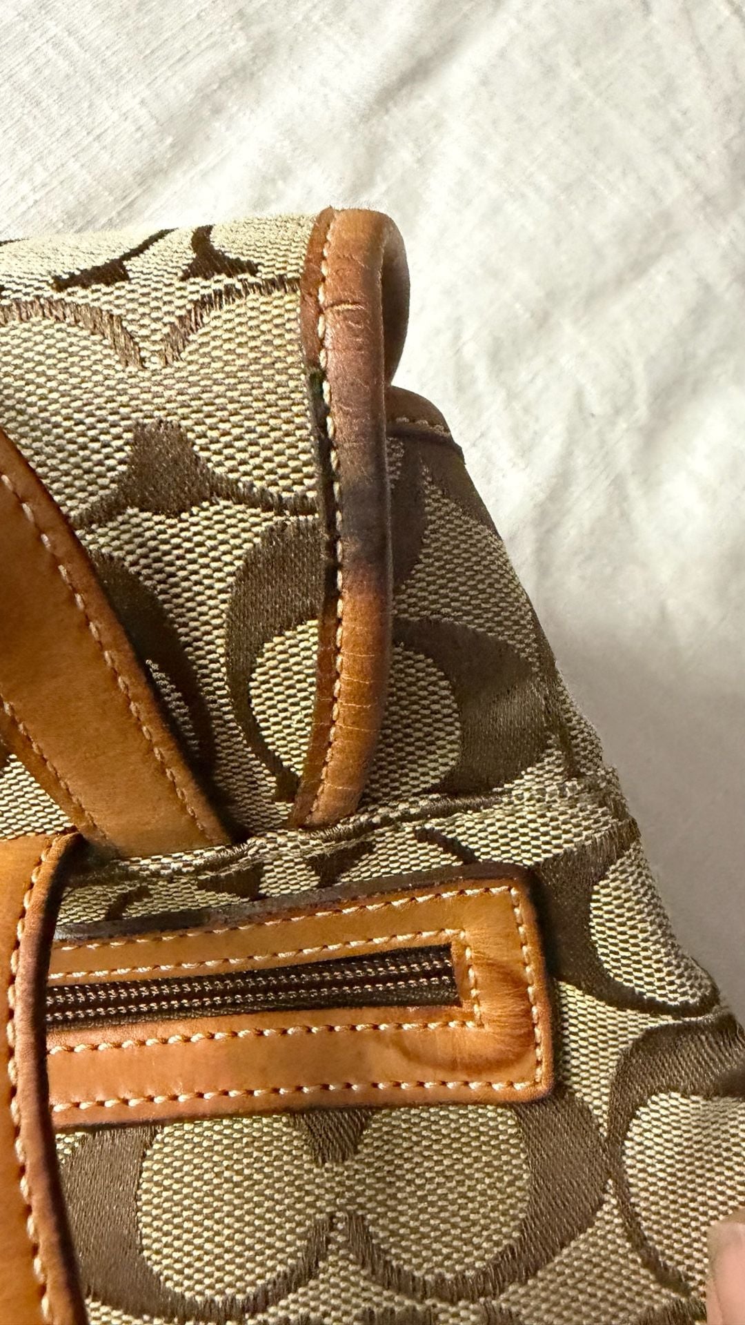 Coach Signature C Jacquard Canvas and Leather Small Backpack 13