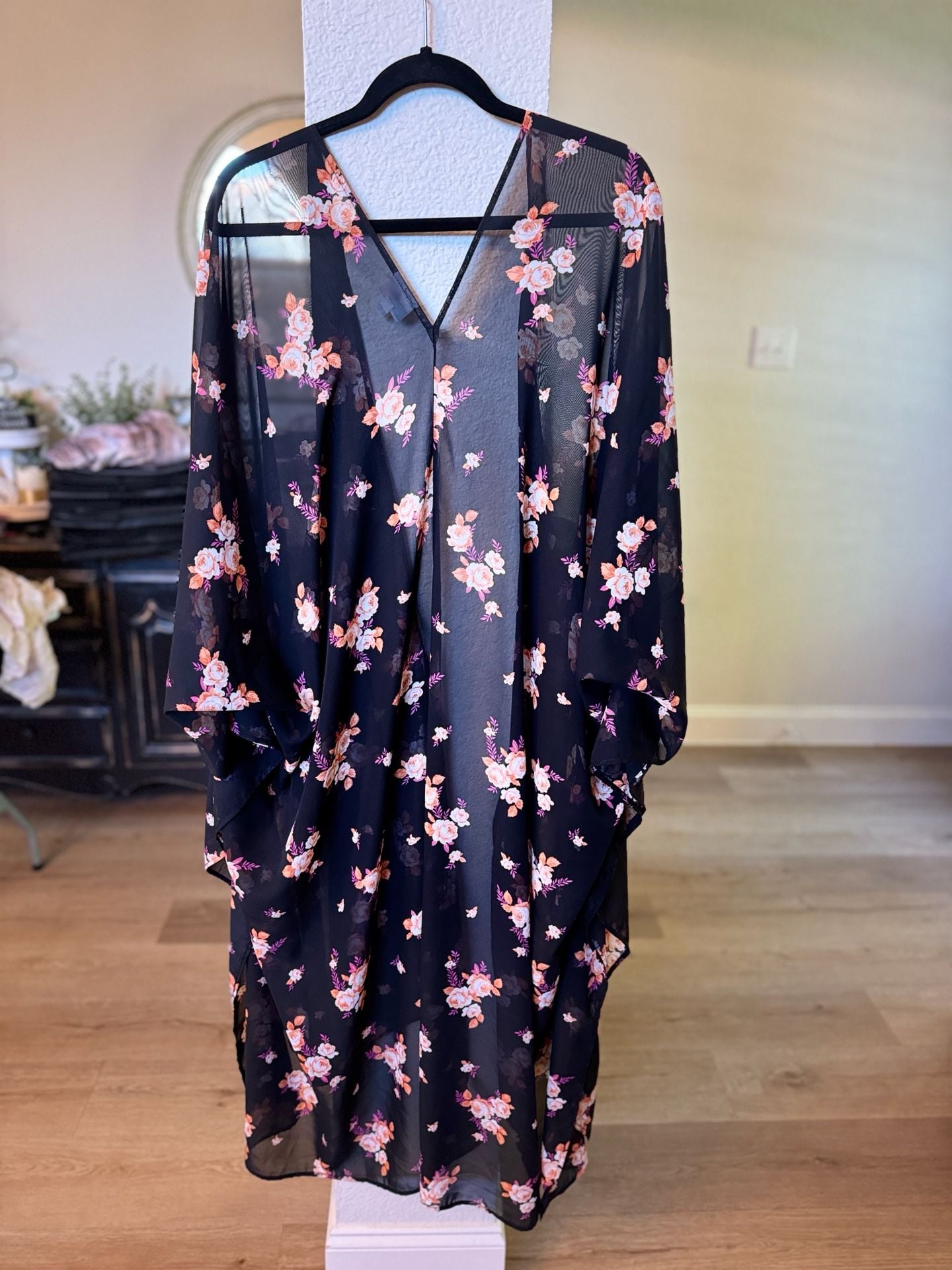 LuLaRoe Floral Sheer Open-Front Kimono Duster 7