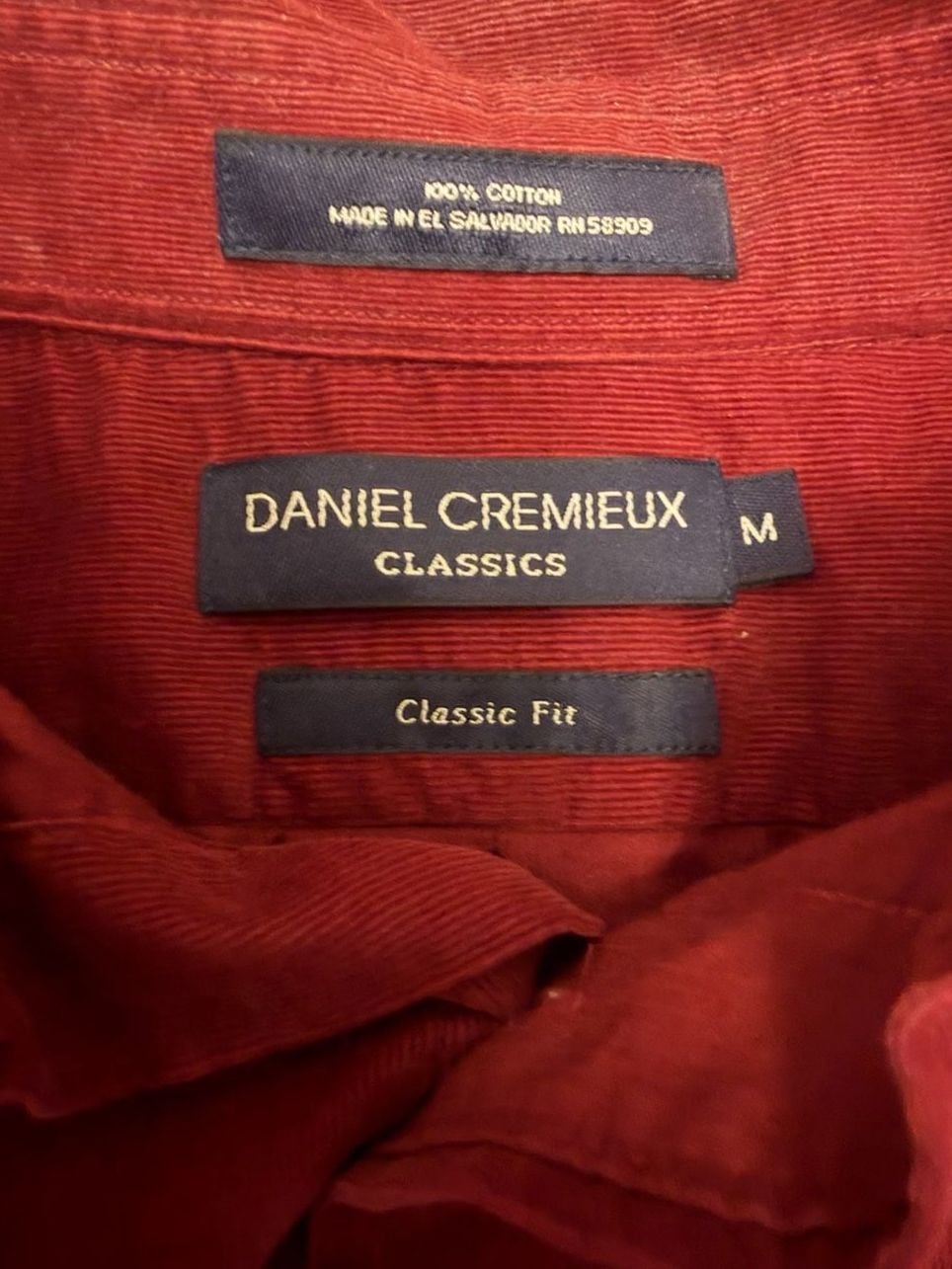 Daniel Cremieux Men's Red Corduroy Shirt M 3