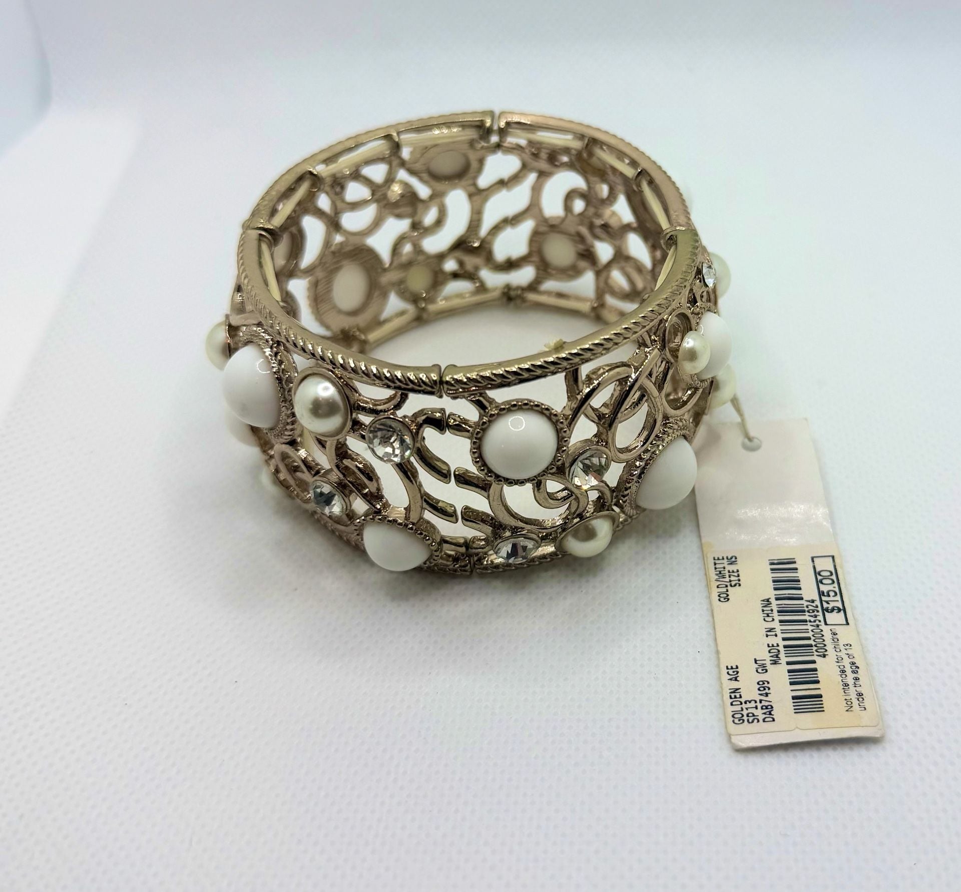Charming Charlie Golden Age Collection Gold-Tone Stretch Bracelet 3
