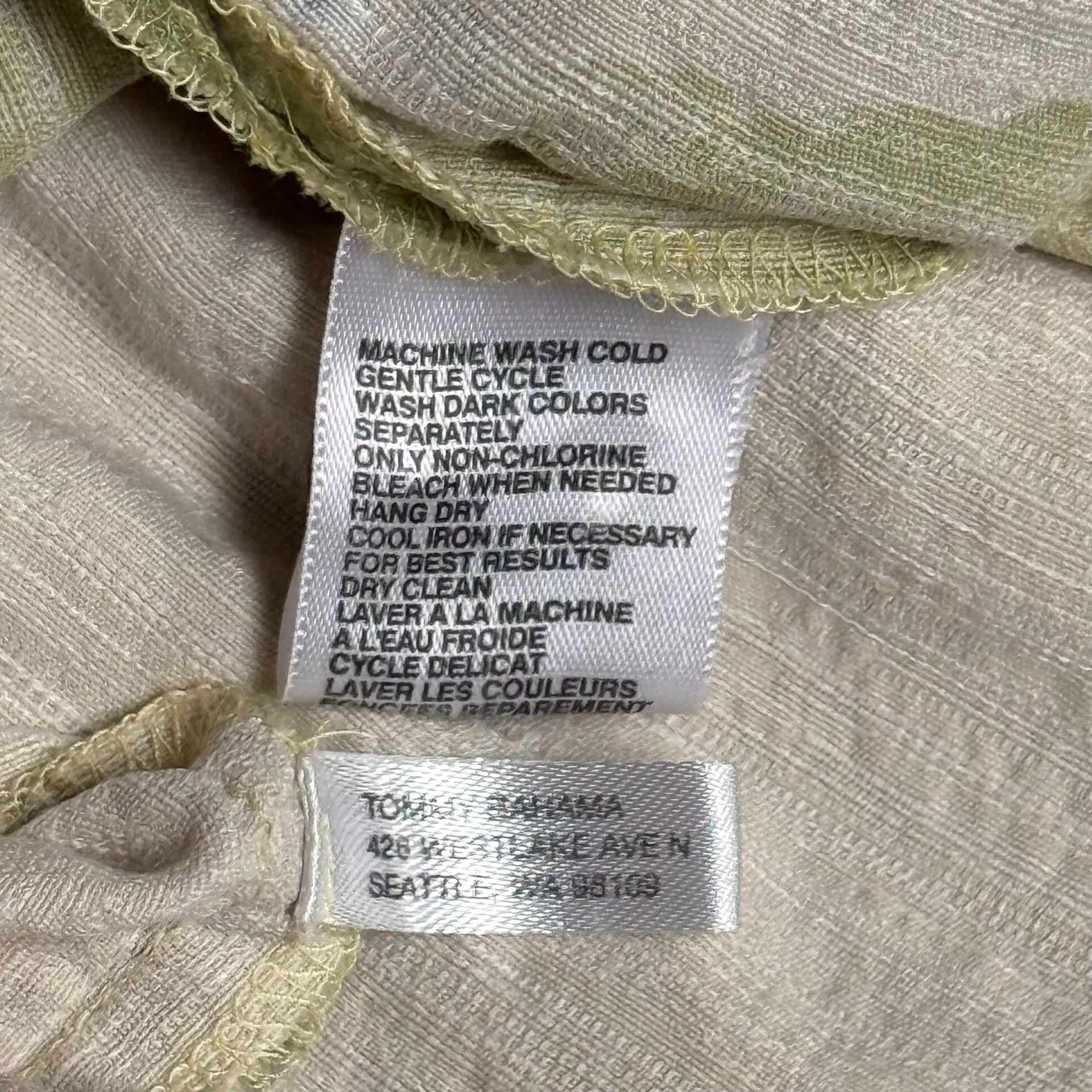 Vtg Tommy Bahama Shirt Mens XL 100% Silk Hawaiian Camp Cream Tropical Leaf Y2K 11