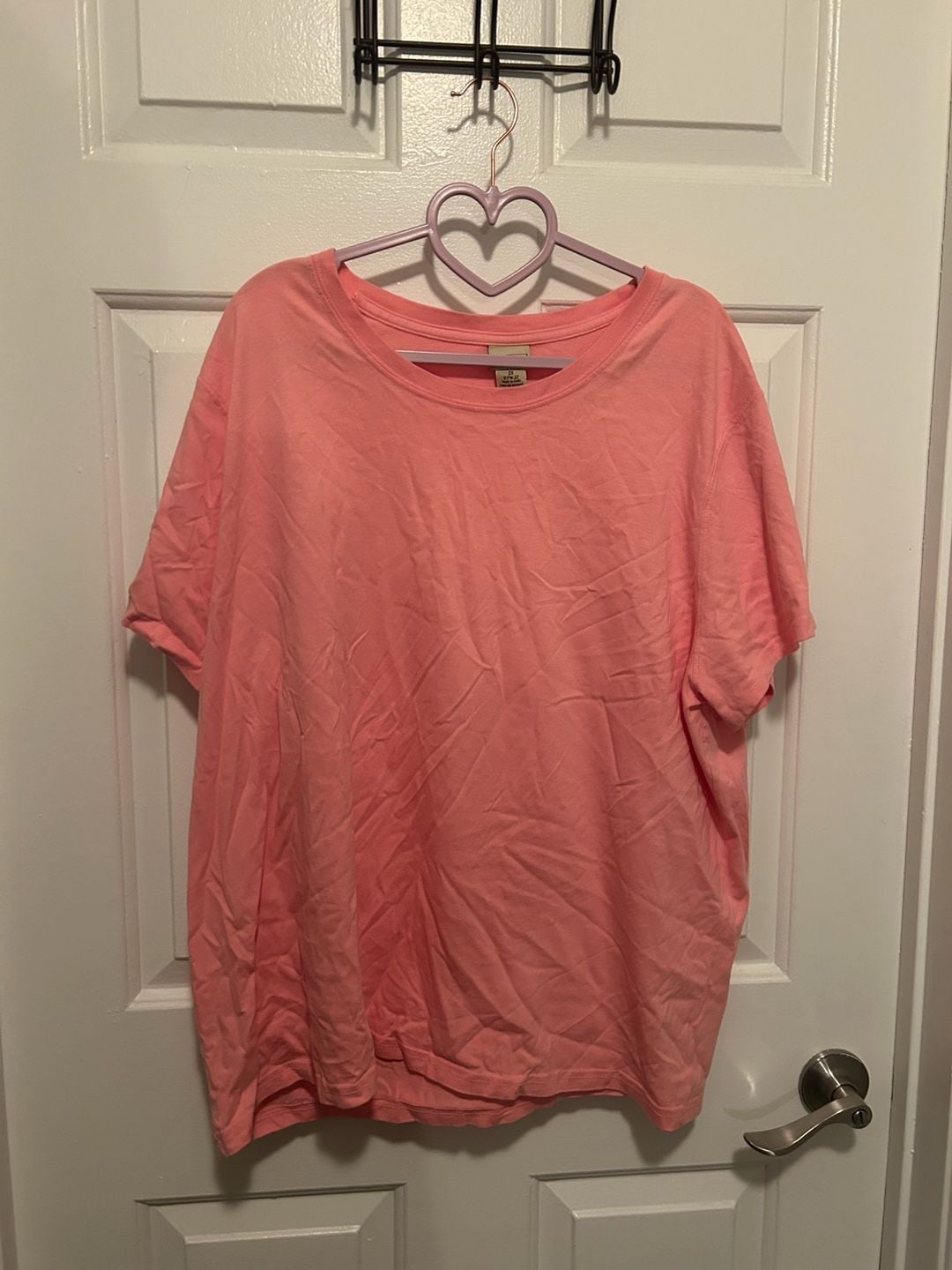 L.L.Bean Women's Solid Pink 100% Cotton Short Sleeve Crewneck T-Shirt 2