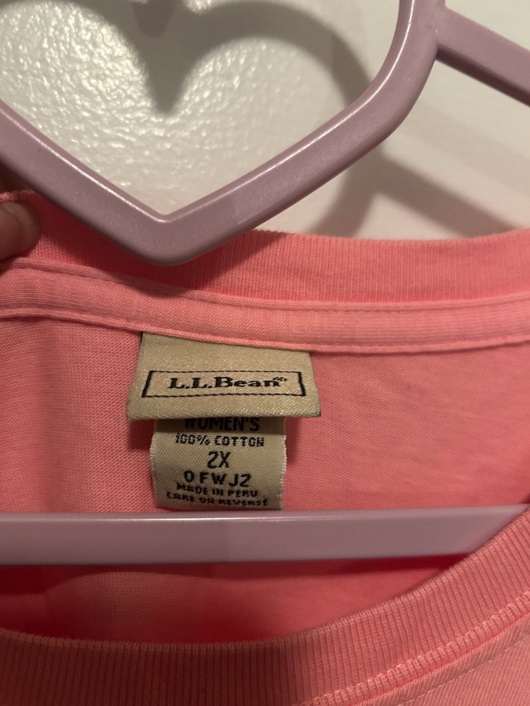 L.L.Bean Women's Solid Pink 100% Cotton Short Sleeve Crewneck T-Shirt 3