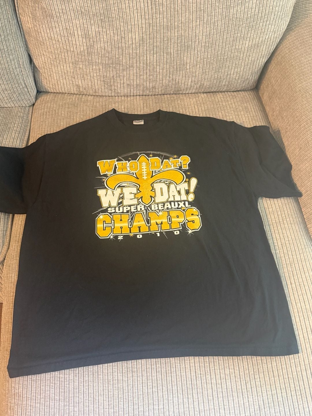 Vintage 2010 New Orleans Saints Super Bowl XLIV Champions Who Dat T-Shirt 2
