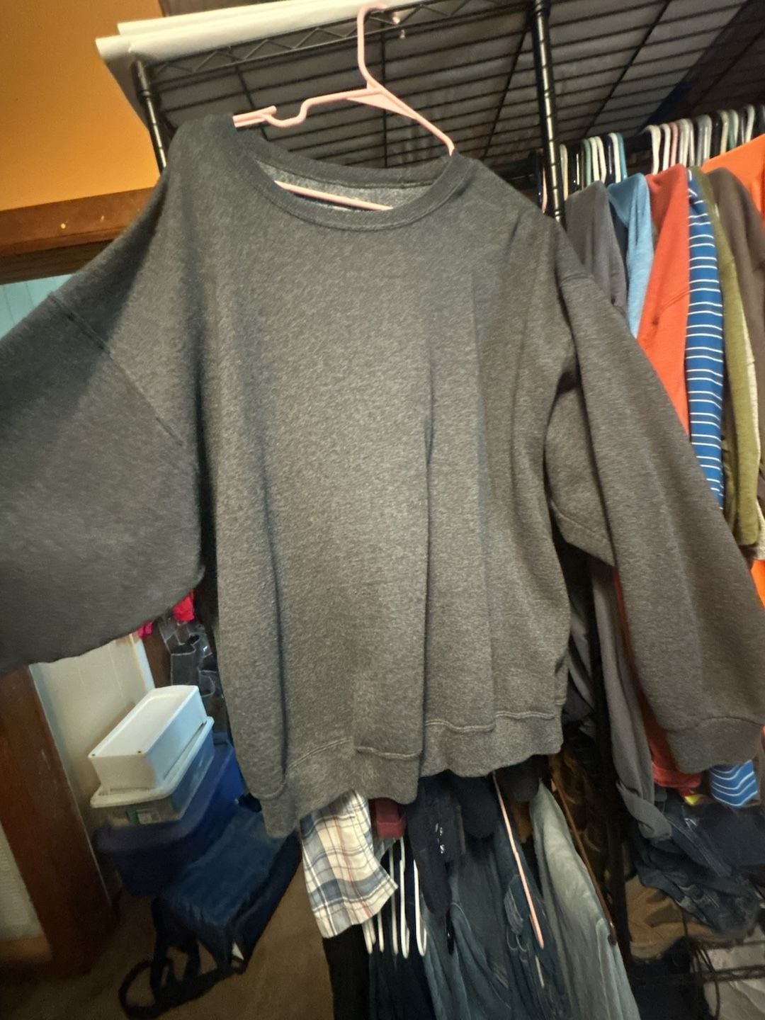 Fruit of the Loom Men's Charcoal Grey Crewneck Sweatshirt 1