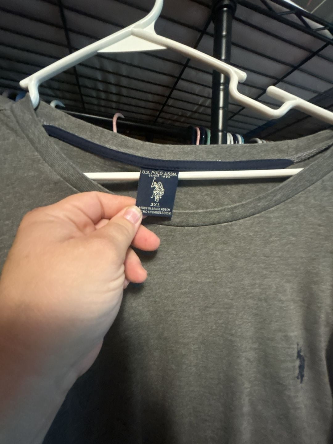 U.S. Polo Assn. Men's Long Sleeve Crew Neck T-Shirt, Heather Grey, Size 3XL 3