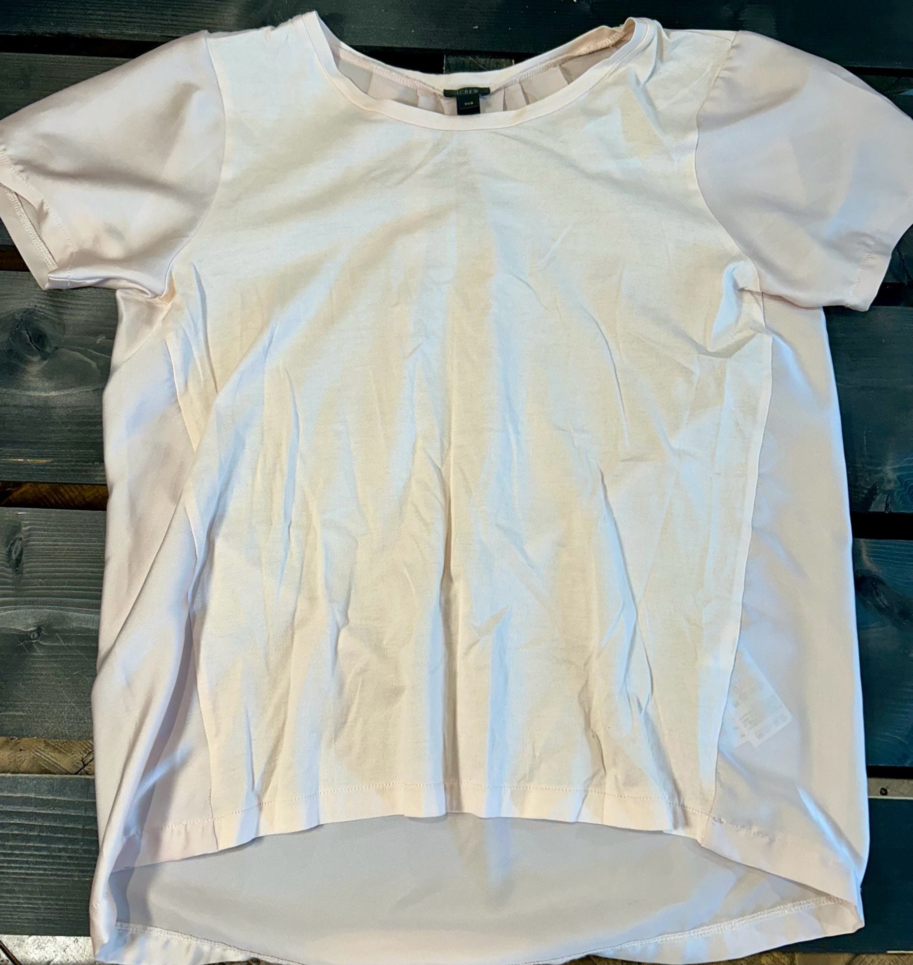 J.Crew Pink Pleated Back Silk-Front Short Sleeve Tee, Style C2420 3