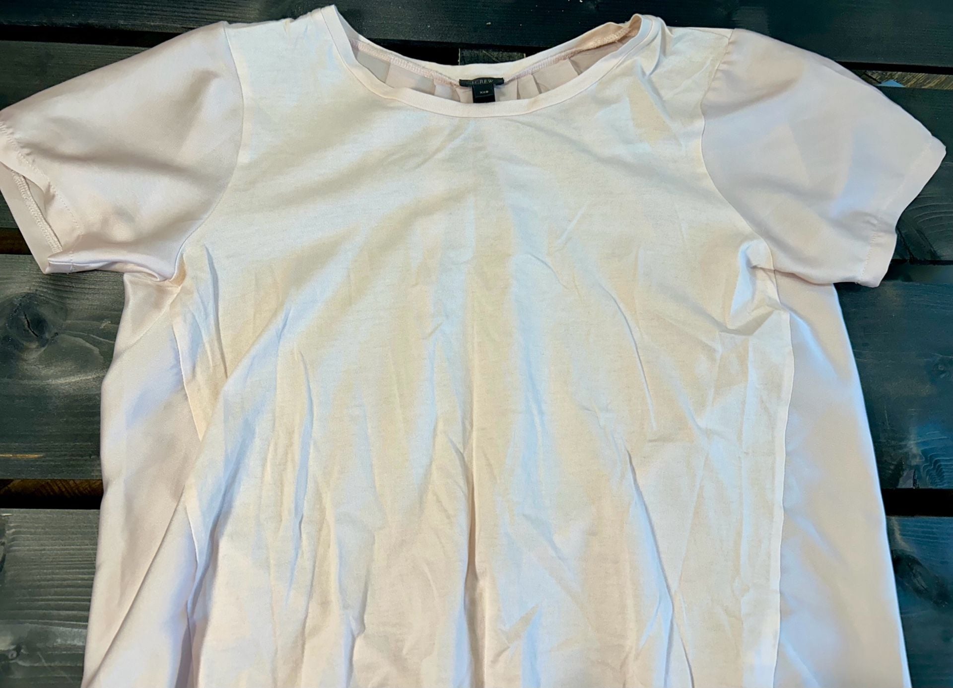 J.Crew Pink Pleated Back Silk-Front Short Sleeve Tee, Style C2420 4