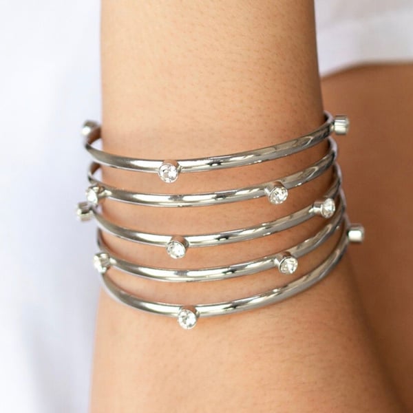 Paparazzi Purple Necklace & Sugarlicious Sparkle Silver Wrap Bracelet Set
