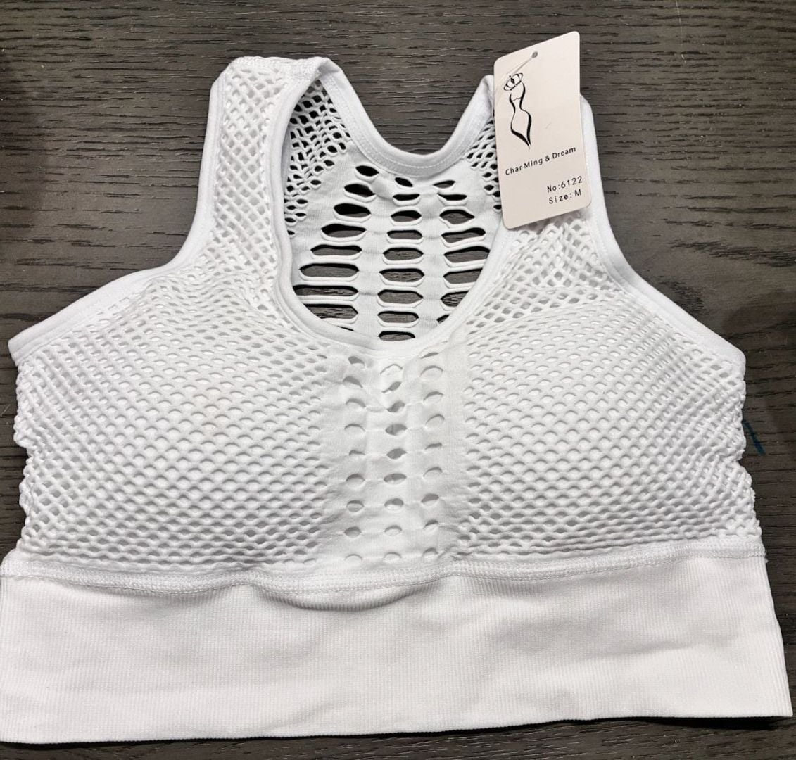 Char Ming & Dream Women's Seamless Mesh Racerback Padded Sports Bra, 2-Piece Set size Medium 6