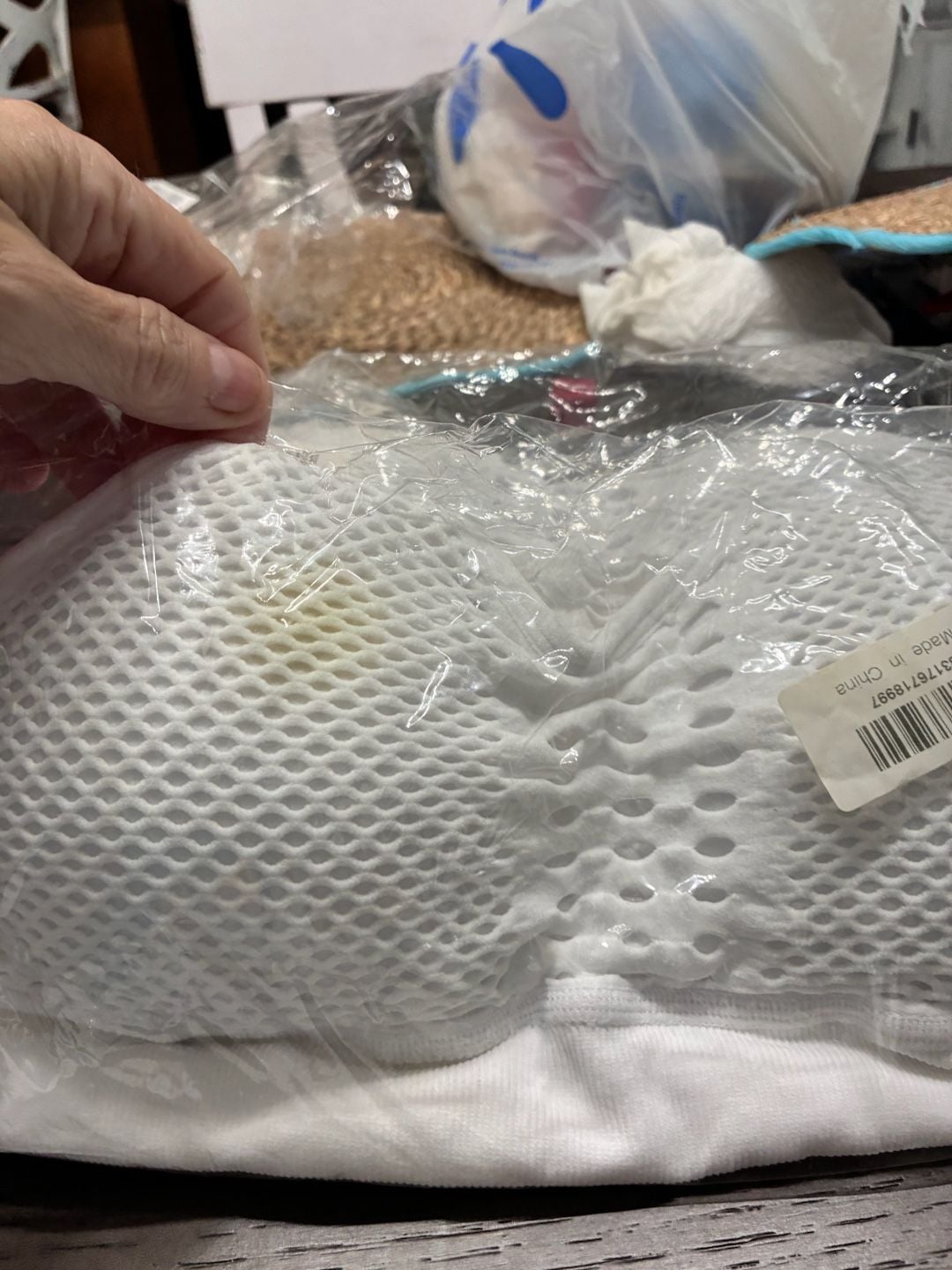 6 Women's Seamless White Mesh Bralette with Removable Pads Medium 6