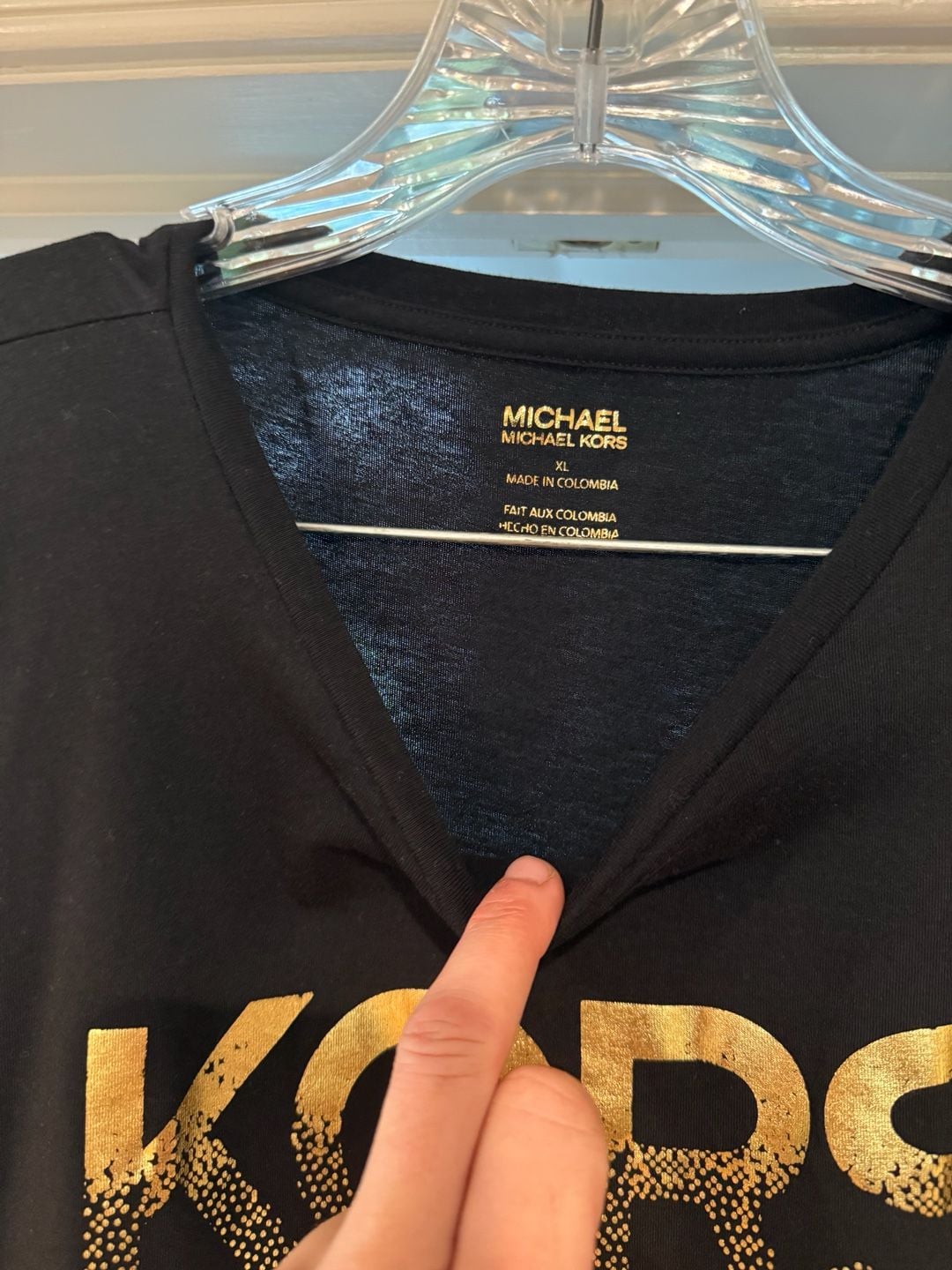 Michael Kors Sequined Logo Cotton T-Shirt in Black 3