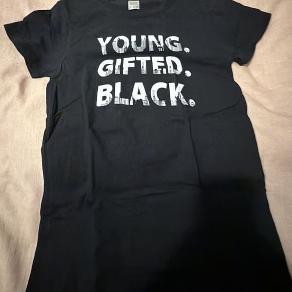 Gildan Heavy Cotton Young, Gifted, Black Graphic T-Shirt