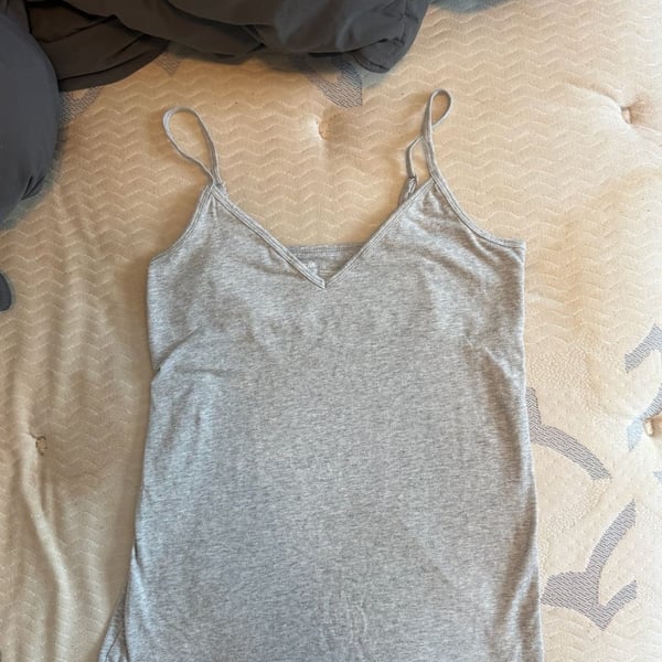 Aerie Women's V-Neck Adjustable Strap Heather Grey Camisole Tank Top