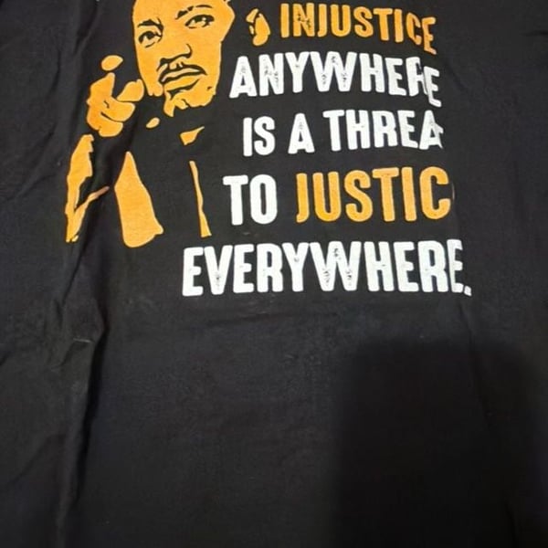 MLKJr. Graphic T-Shirt 'Injustice Anywhere Is A Threat To Justice Everywhere'