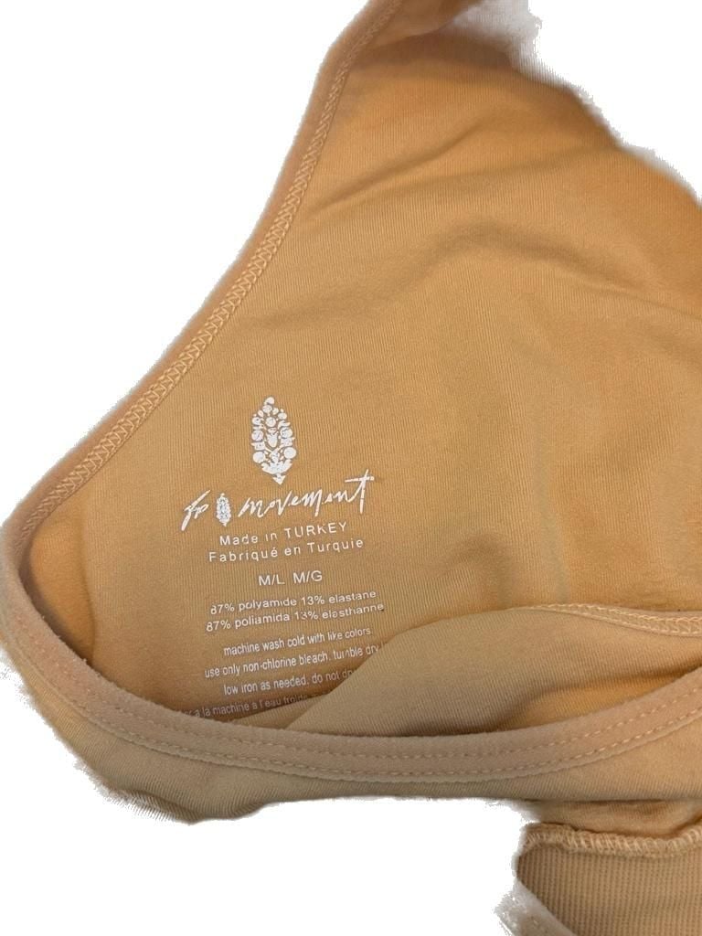 Free People Movement Good Karma Racerback Sports Bra in Gold Rush 3
