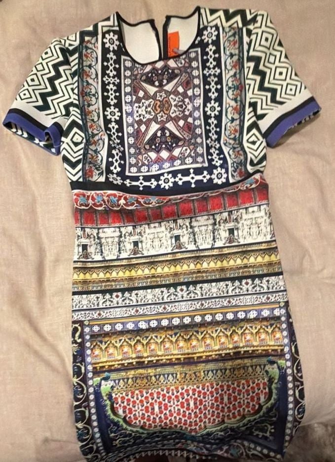 Clover Canyon Architectural Print Short Sleeve Neoprene Mini Dress 4