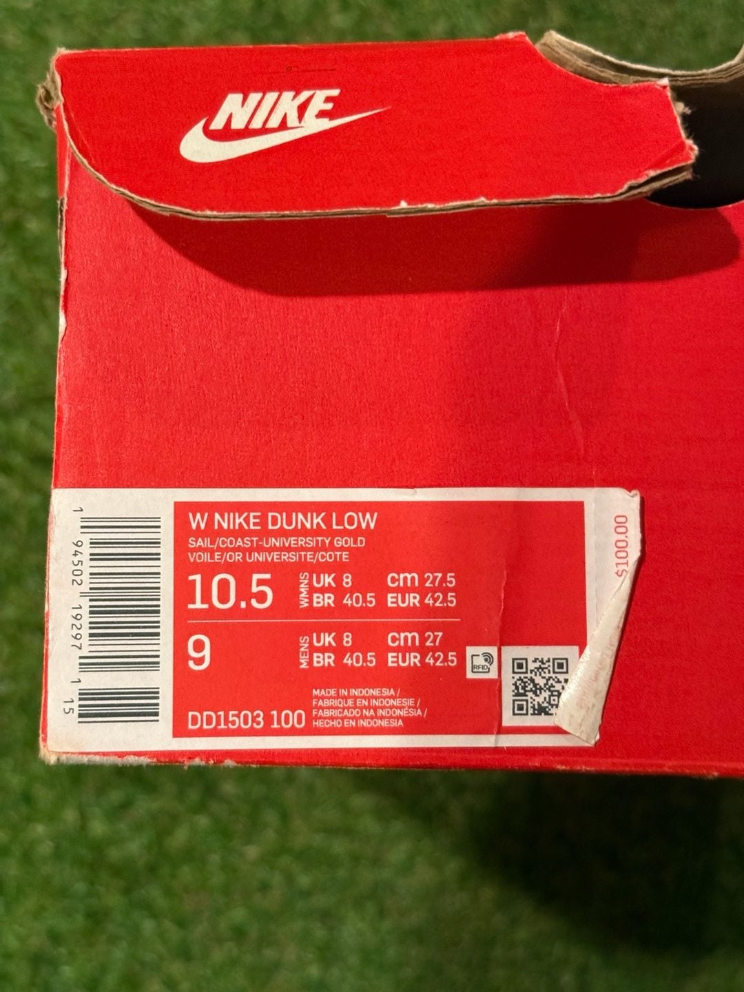 Nike Dunk Low WMNS Coast (Sail/Coast-University Gold) Size 9 (10.5W) 7