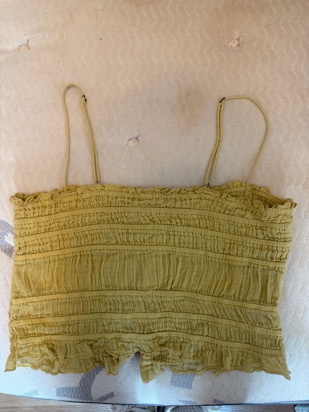 FP One Smocked Button-Front Crop Camisole Top 4