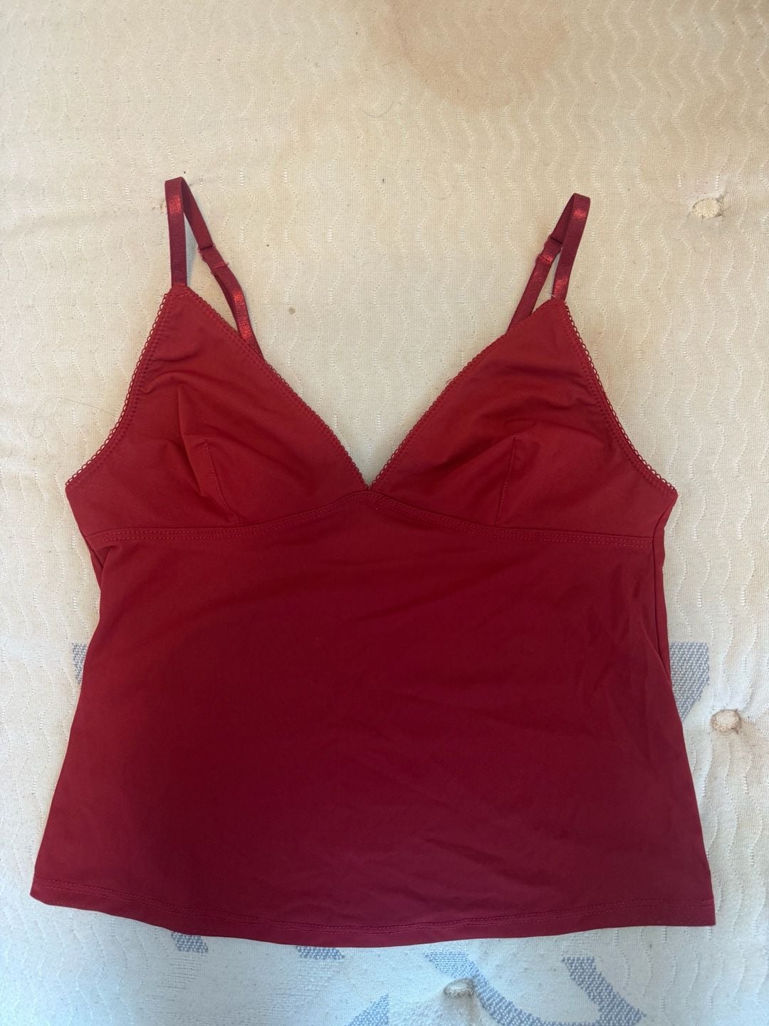 Out From Under Je T'aime Mesh Cropped Cami in Red 2
