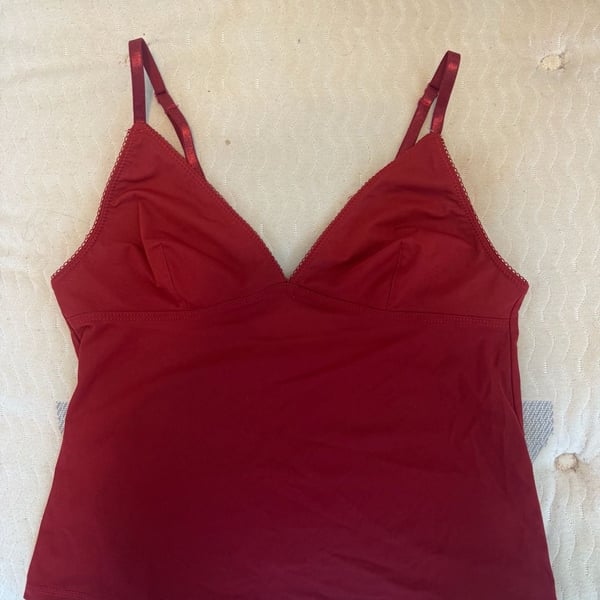 Out From Under Je T'aime Mesh Cropped Cami in Red