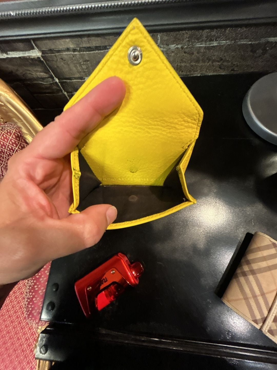 Balenciaga Papier Mini Trifold Wallet in Yellow Leather 4