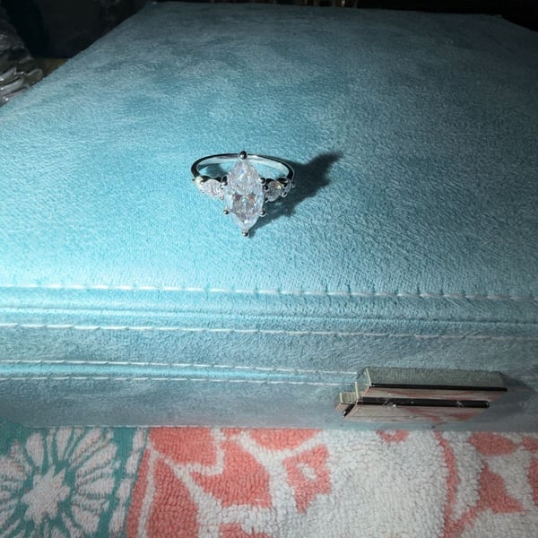 Marquise Cut Moissanite Engagement Ring with GRA Certification size 9