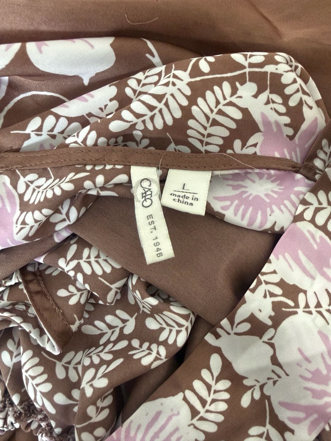 Cato Floral Print Cold Shoulder O-Ring Neck Blouse 2