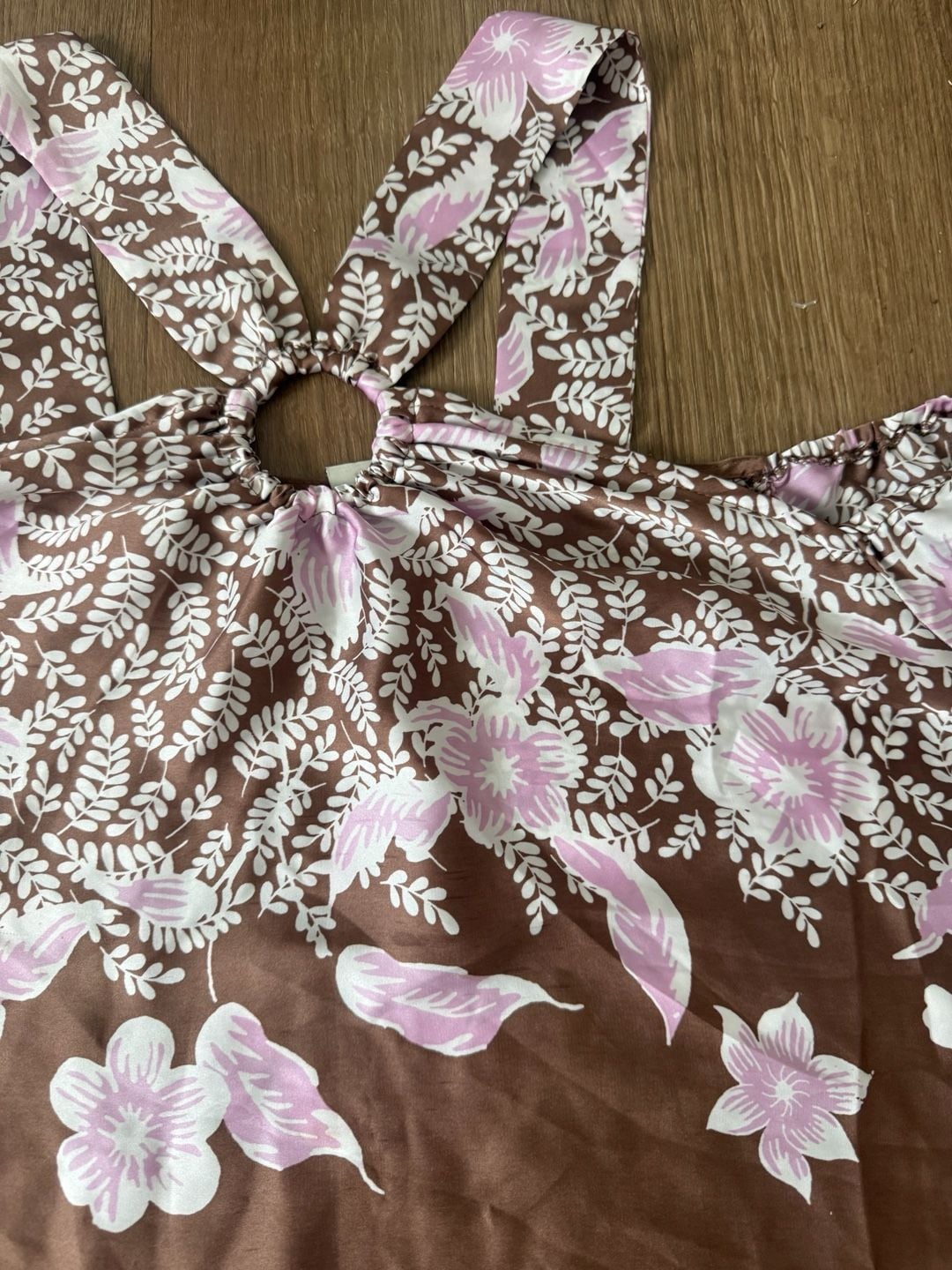 Cato Floral Print Cold Shoulder O-Ring Neck Blouse 3