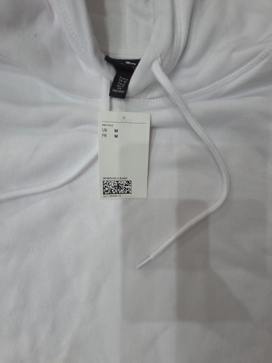 H&M Relaxed Fit White Pullover Hoodie 2