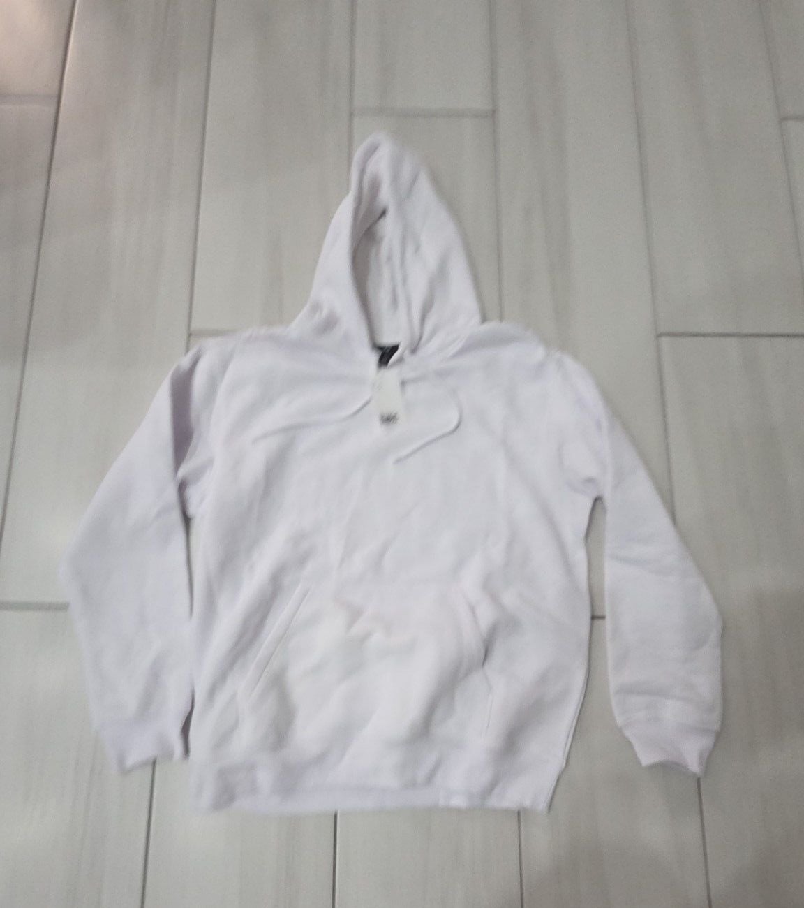 H&M Relaxed Fit White Pullover Hoodie 4