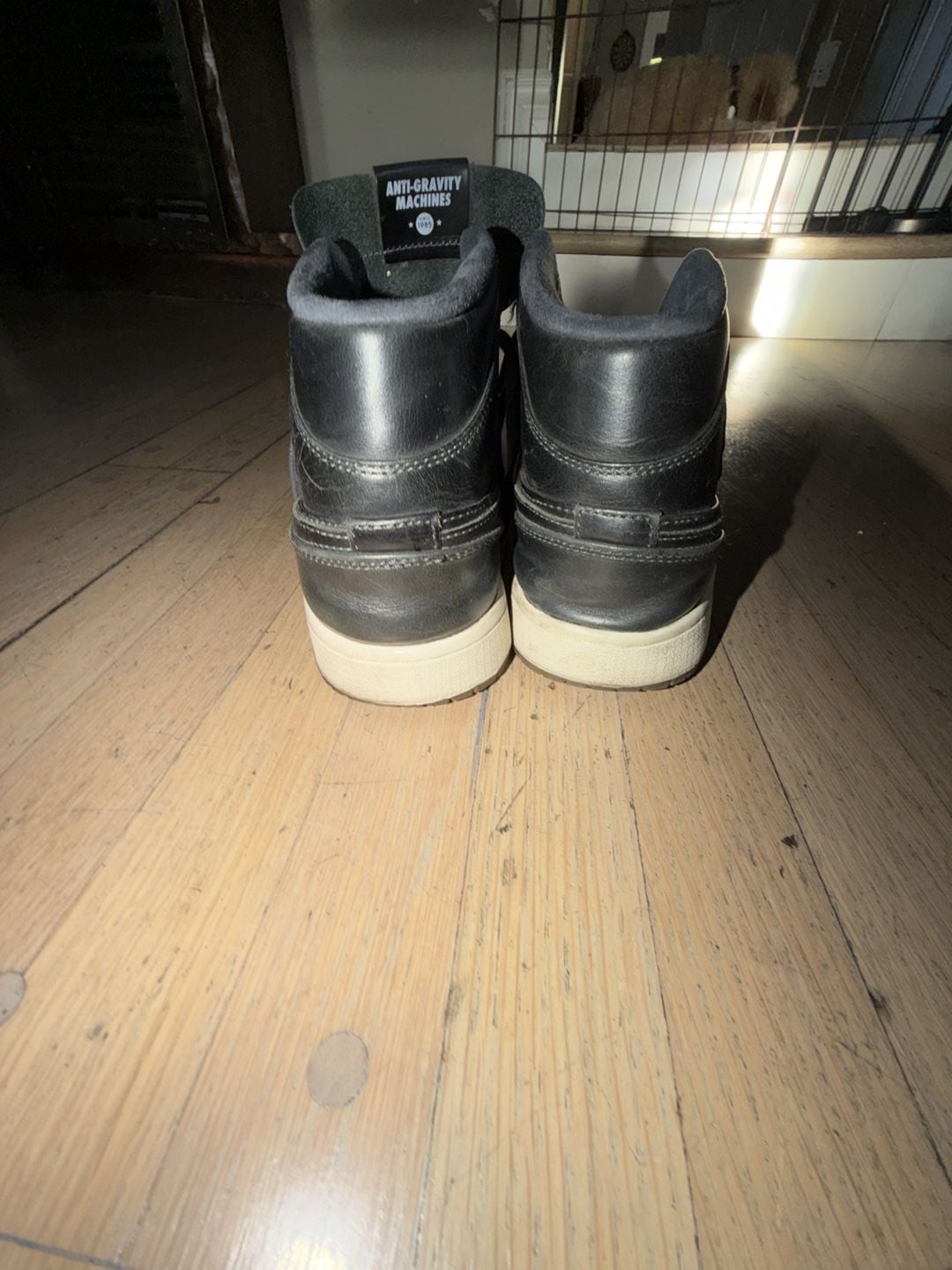Air Jordan 1 Mid Nouveau 'Anti-Gravity Machines' Black Leather Sneakers 9