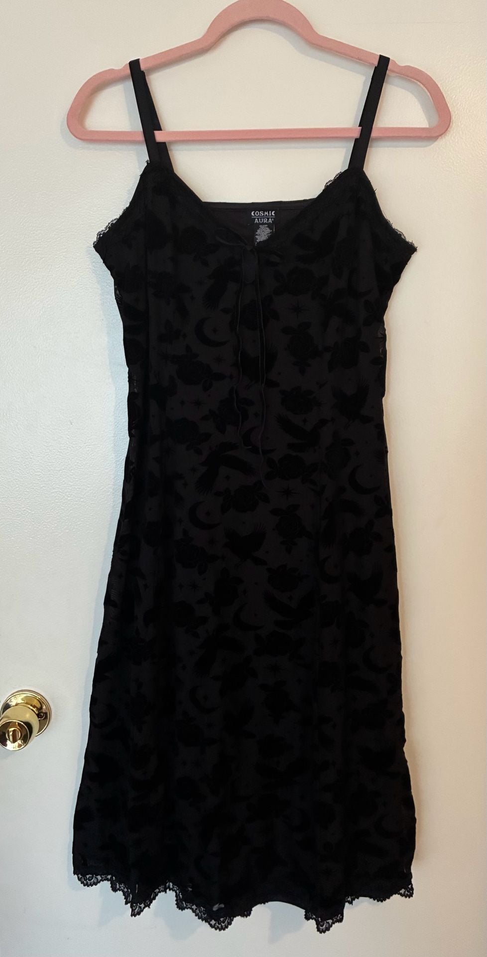 Cosmic Aura Dark Celestial Flocked Cami Dress 2