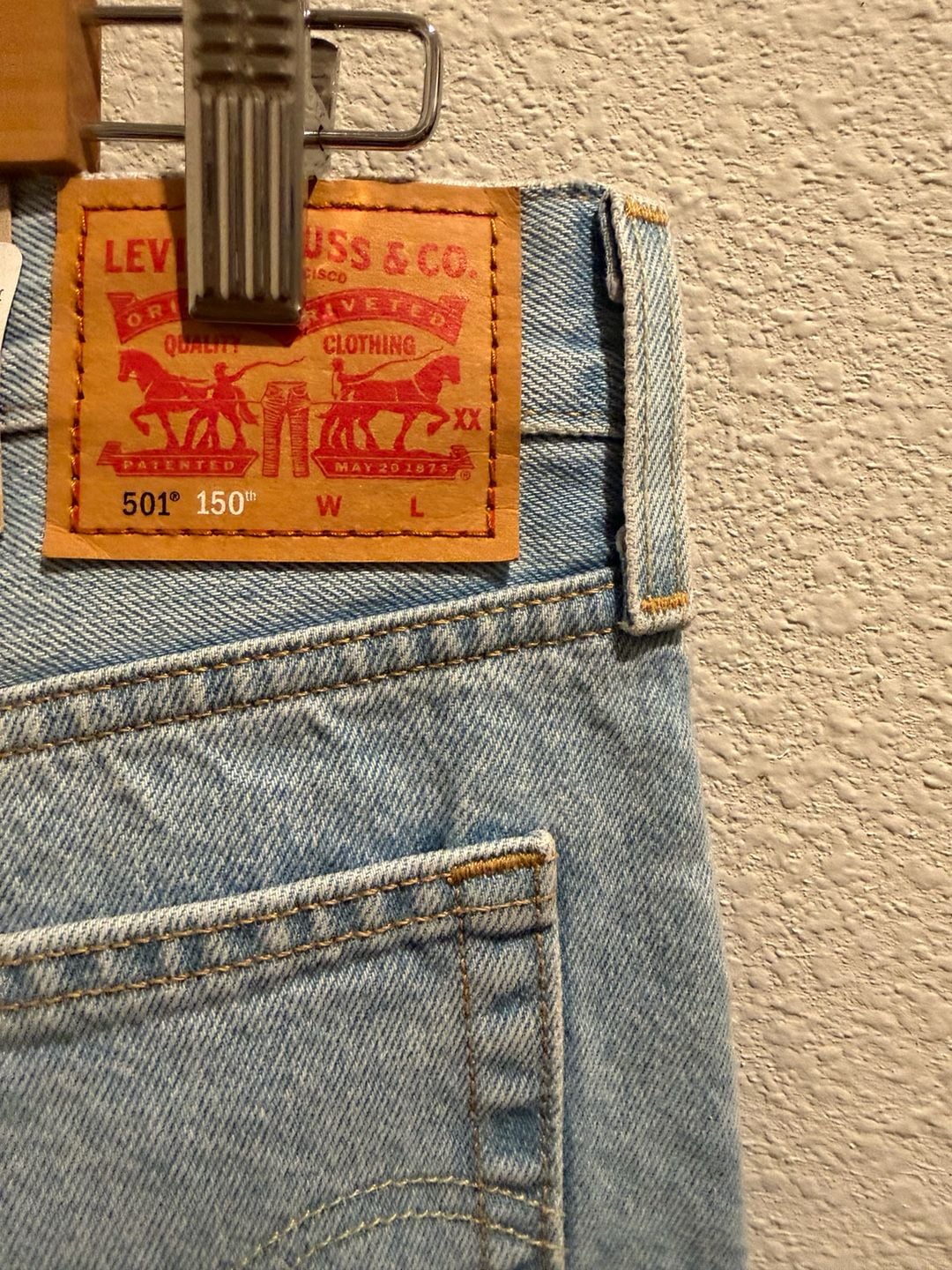 Levi's 501 Original 150th Anniversary Limited Edition Straight Leg Jeans with Floral Patch Detail 9