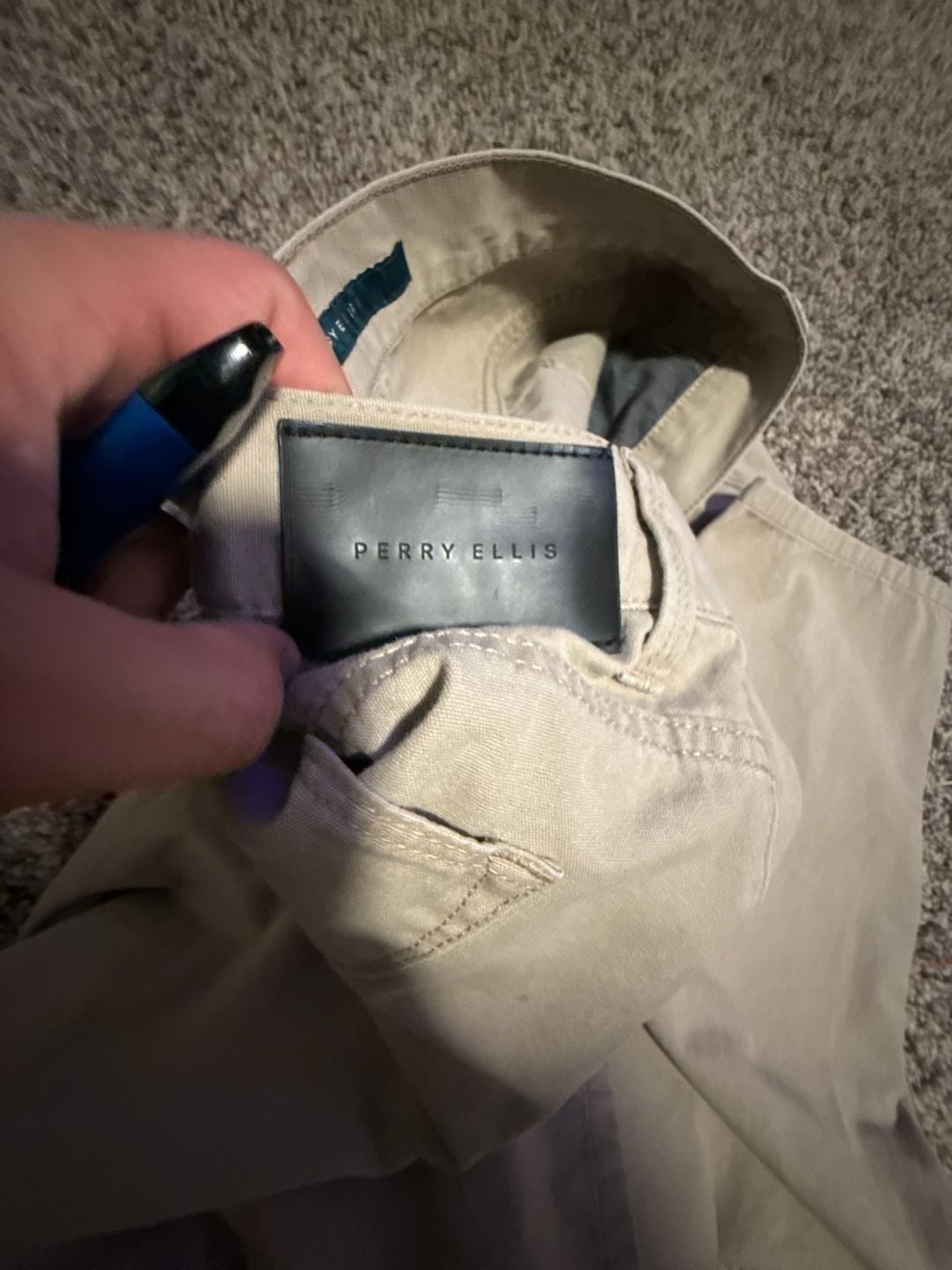 Perry Ellis Men's Beige Casual Five-Pocket Pants 3