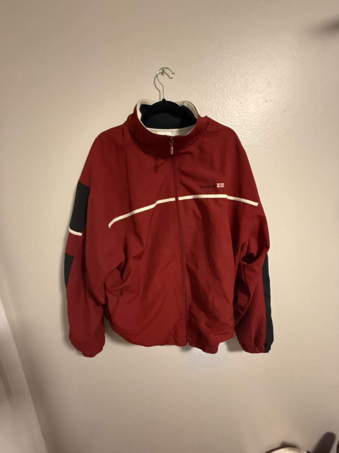Vintage Reebok Classic Red and Navy Windbreaker Track Jacket 2