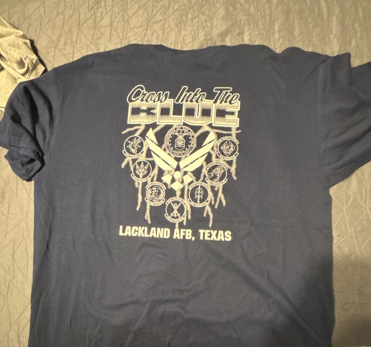 Air Force Lackland AFB Texas BMT Cross Into The Blue T-Shirt Navy Mens 1